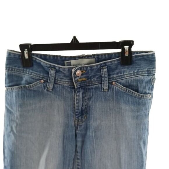 Gap Jeans Blue Denim Low Rise Cropped Stretch Y2K Womens Size 6 - Picture 2 of 6